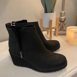 Never worn black Toms booties. Size US 8.5